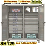 Extreme Duty 16-Drawer Steel Storage Cabinet / SH129