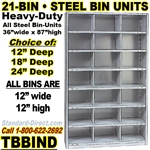 21 BIN STEEL SHELVING / TBBIND