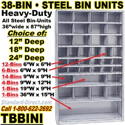 38 BIN STEEL SHELVING / TBBINI