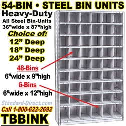 54 BIN STEEL SHELVING / TBBINK