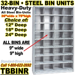 32 BIN STEEL SHELVING / TBBINR