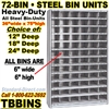 72 BIN STEEL SHELVING / TBBINS