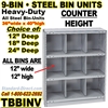 9 BIN STEEL SHELVING / TBBINV