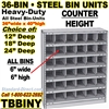 36 BIN STEEL SHELVING / TBBINY