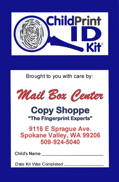 100 Custom ChildPrint ID Kits, Mail Box Center