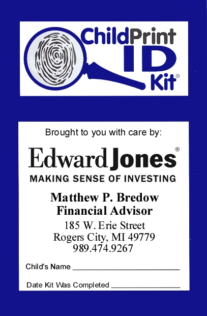 150 Custom ChildPrint ID Kits, Edward Jones Matthew Bredow