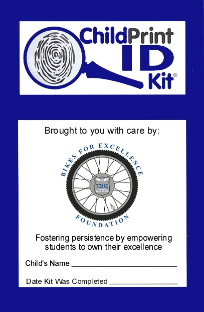 200 Custom ChildPrint ID Kits, 100 English, 100 Spanish, Bikes for Excellence