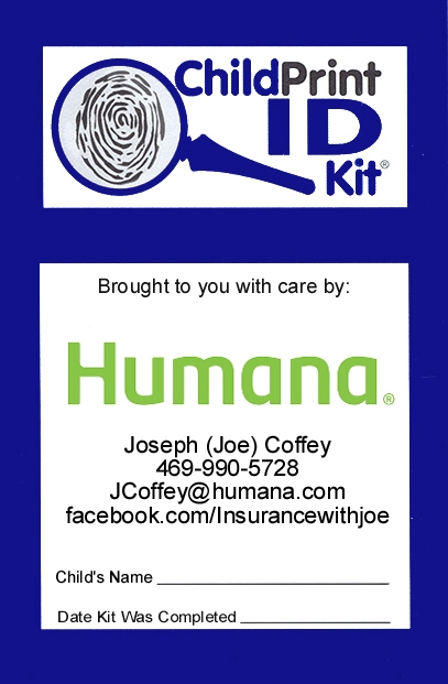 200 Custom ChildPrint ID Kits, 2 Different Lots, Humana