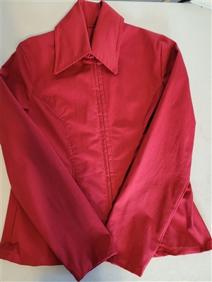 Red youth/misses front zip jacket