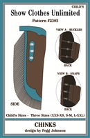 Chinks,  western chink pattern, fringed chink pattern, chap pattern, western show chap, sewing pattern, Show Clothes Unlimited, Pegg Johnson, Show Clothes Unlimited patterns, Show Clothes Unlimited Equestrian Wear Patterns, chap, chink