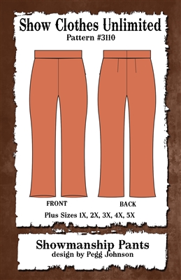 Showmanship pants, western pants, show pants, plus size, sewing pattern, sew your own show clothes, Show Clothes Unlimited, Pegg Johnson, Show Clothes Unlimited patterns, Show Clothes Unlimited Equestrian Wear Patterns