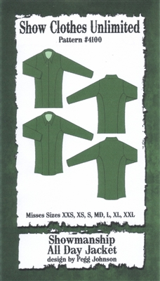 showmanship jacket pattern, all day jacket pattern, western show jacket pattern, sewing pattern, sew your own show clothes, Show Clothes Unlimited, Pegg Johnson, Show Clothes Unlimited patterns, Show Clothes Unlimited Equestrian Wear patterns