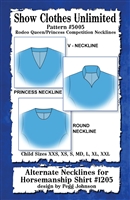 Queen and Princess competition neckline sewing pattern, sew your own show clothes, Show Clothes Unlimited, Pegg Johnson, Show Clothes Unlimited patterns, Show Clothes Unlimited Equestrian Wear patter