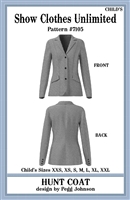 Hunt Seat Jacket pattern, Hunt Seat Coat pattern, English show coat, English jacket, child sizing, child's show coat, child's hunt coat, Show Clothes Unlimited, Show Clothes Unlimited patterns, Show Clothes Unlimited Equestrian Wear patterns