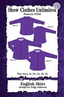 Button front shirt, english shirt, Show Clothes Unlimited, Pegg Johnson, Show Clothes Unlimited patterns, Show Clothes Unlimited Equestrian Wear patterns