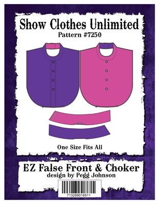 E-Z False Front, english bib, dickie, button front shirt, english shirt, Show Clothes Unlimited, Pegg Johnson, Show Clothes Unlimited patterns, Show Clothes Unlimited Equestrian Wear patterns