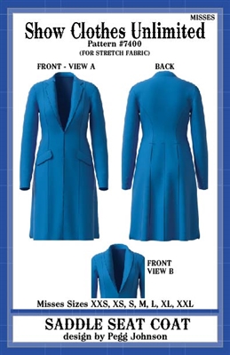 Saddle Set Jacket, Saddle Seat Coat, Saddle Seat, English show coat, English jacket, Show Clothes Unlimited, Pegg Johnson, Show Clothes Unlimited patterns, Show Clothes Unlimited Equestrian Wear patterns