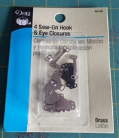 Pant hook and eye fasteners.