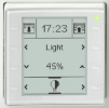 Semi flush mounted room controller and display