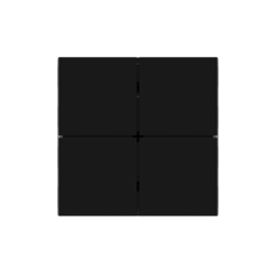 Square plastic rocker + UV printing (1 pcs.) - for 4-fold pushbutton FF series Intense Black