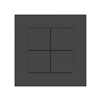 Square plastic rocker (4 pcs.) - for 4-fold pushbutton FF series Intense Black