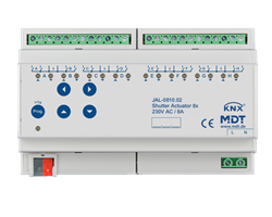 MDT Shutter Actuator 8-fold, 8SU MDRC, 10A, 230VAC