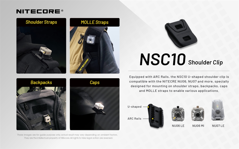 Nitecore NSC10 Clip Adapter for NU06 & NU07 Series