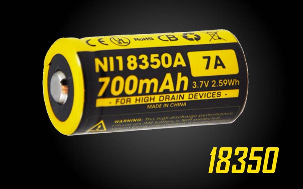 Nitecore IMR18350 700mAh Rechargeable 18350 Battery