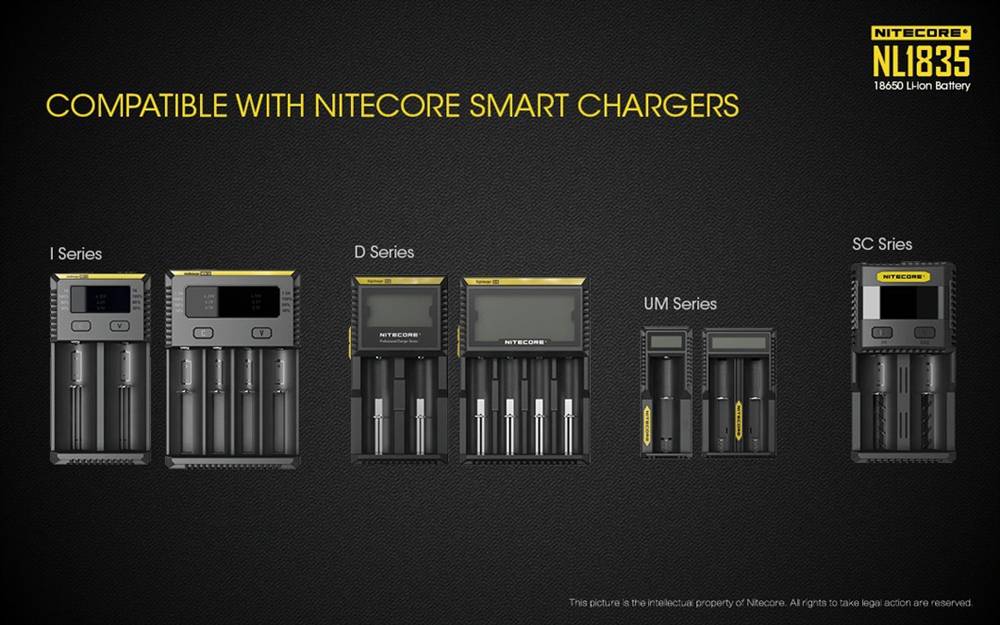 NITECORE NL1835R : Pile rechargeable Li-ion 18650 - Fiche micro-USB  intégrée - 3500 mAh - 3,6 V / Nitecore