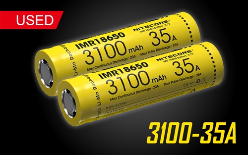 Nitecore IMR 3100 mAh 35A 18650 Rechargeable Batteries for Vaping Devices - 2 Pack