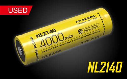 NITECORE NL2140 21700 4000mAh Rechargeable Li-ion Battery Used