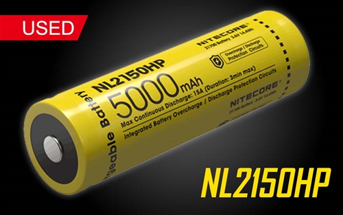 NITECORE NL2150HP 21700 5000mAh Rechargeable Li-ion Battery Used