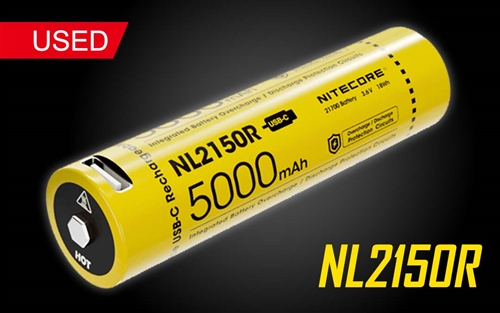 NITECORE NL2150R 21700 5000mAh USB-C Rechargeable Li-ion Battery Used