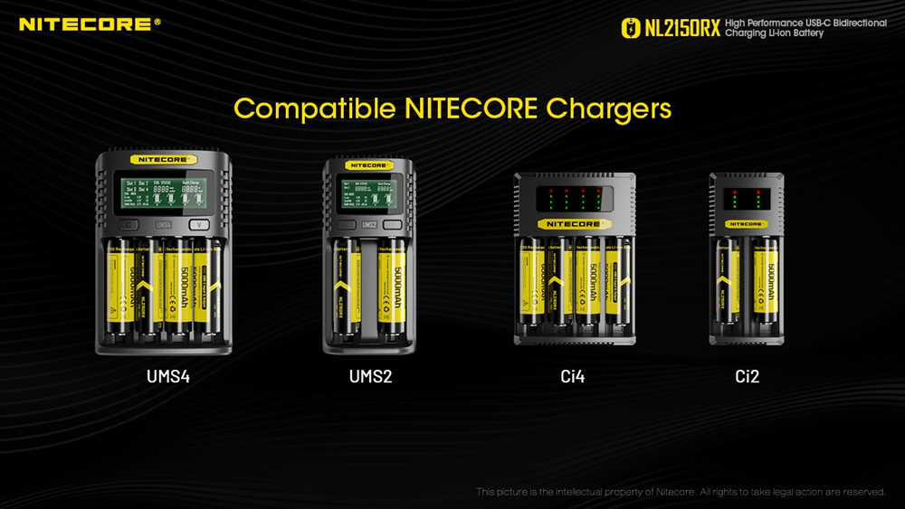 Pile Rechargeable via USB 21700 NiteCore NL2150R 3,6V 5000mAh (Cable non  fourni) - Bestpiles