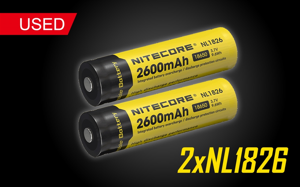 Nitecore NL1826 2600mAH Rechargeable 18650 Battery - Used