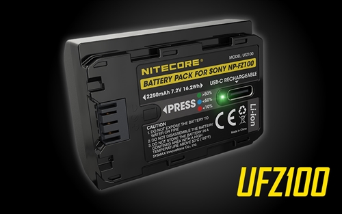 The NITECORE UFZ100 Camera Battery for the Sony NP-FZ100