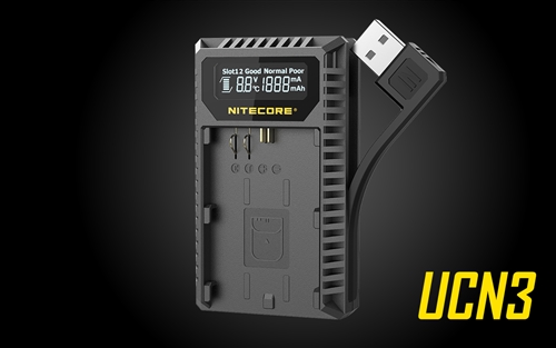 NITECORE UCN3 Digital USB Charger for Canon LP-E6N Camera Batteries