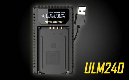 Nitecore ULM240 Travel Battery Charger for Leica M240 Series Camera Batteries