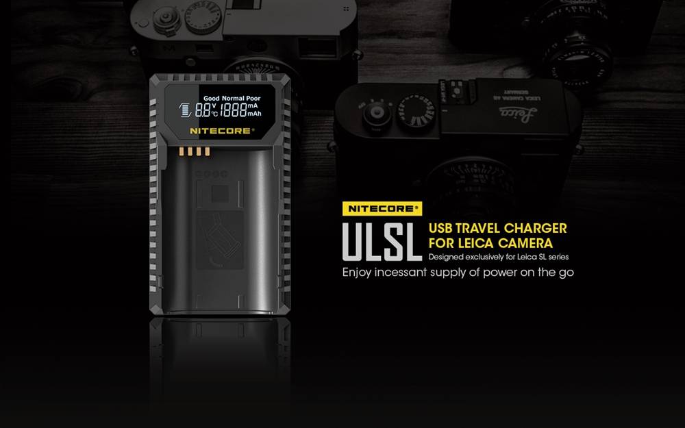 Nitecore ULSL USB Charger for Leica SL Series BP-SCL4 Batteries