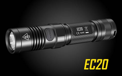 Nitecore EC20 242 Yards Compact Cree XM-L2 LED Flashlight- Use 2x CR123A or 18650-960 Lumen