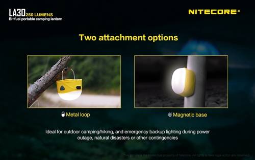 Nitecore LA30 250 Lumen BI-FUEL Rchrgbl Mini Lantern Blue