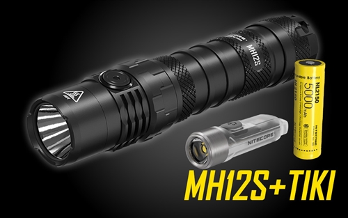 NITECORE MH12S Rechargeable Flashlight and TIKI Light