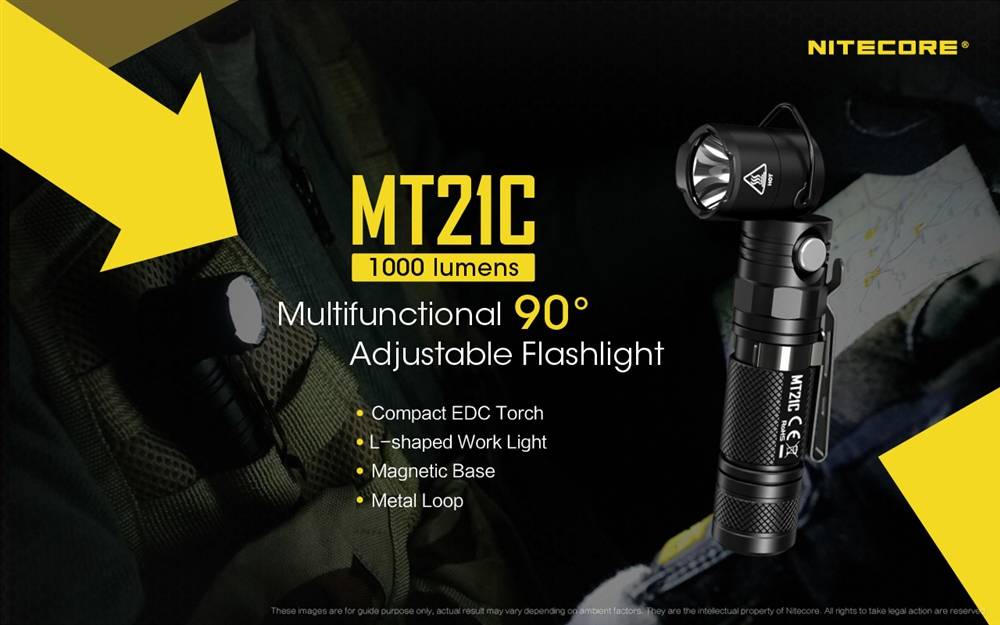 NITECORE Multitask Series MT21C 90 Degree Adjustable 1000 Lumens LED  Flashlight with USB Rechargeable Battery MT21C - The Home Depot
