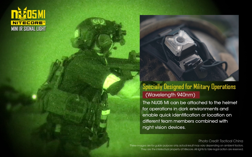 Nitecore NU05 MI Green and IR Signal Light for Helmet or MOLLE