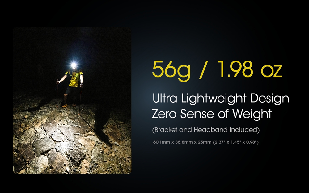 Lampe frontale Nitecore NU25 UL - Légère 400 Lumens