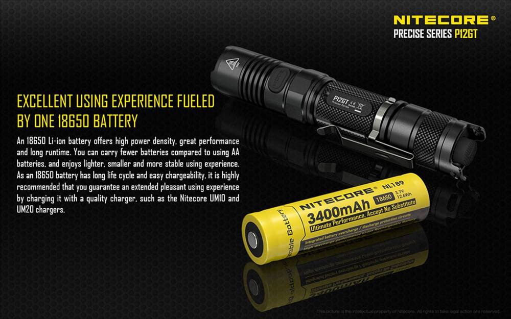 Nitecore P12GT 1000 Lumen Long Throw Tactical Flashlight
