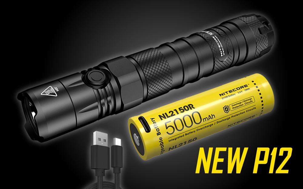 Nitecore NEW P12 1200 Lumen 21700 Tactical Flashlight, with USB-C  Rechargeable Battery