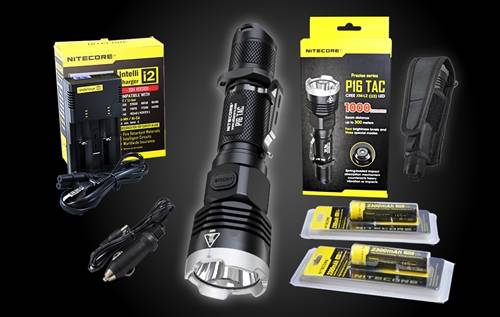 Nitecore P16 TAC 1000 Lumen Compact Tactical Flashlight Rechargeable Kit