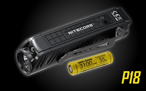 NITECORE P18 1800 Lumen Compact Flashlight with Auxiliary Red LED and Silent Tactical Switch