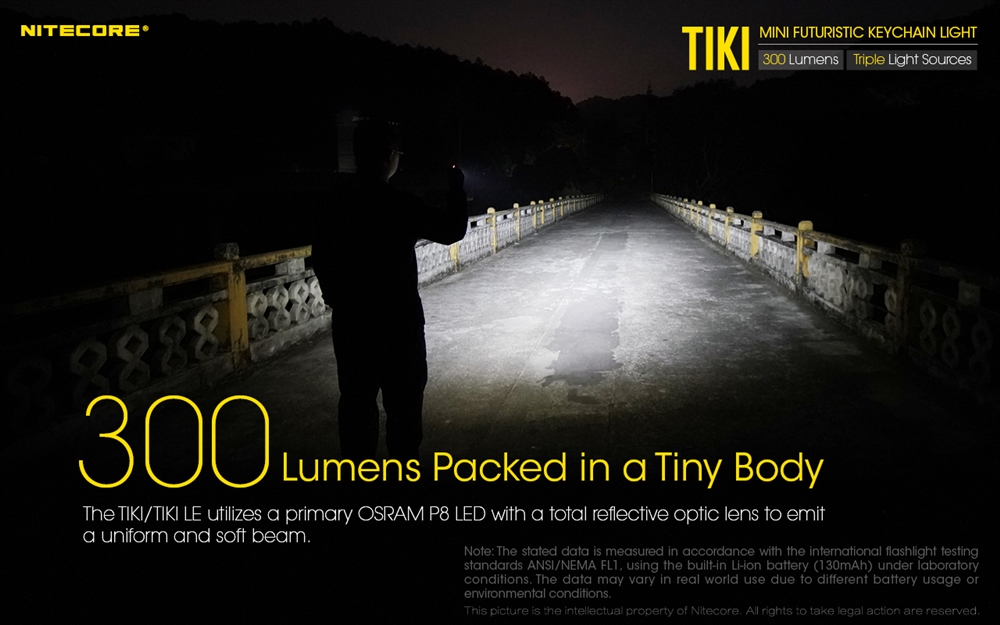 ▷ La linterna llavero mini Tiki Le recargable 300 lúmenes de Nitecore